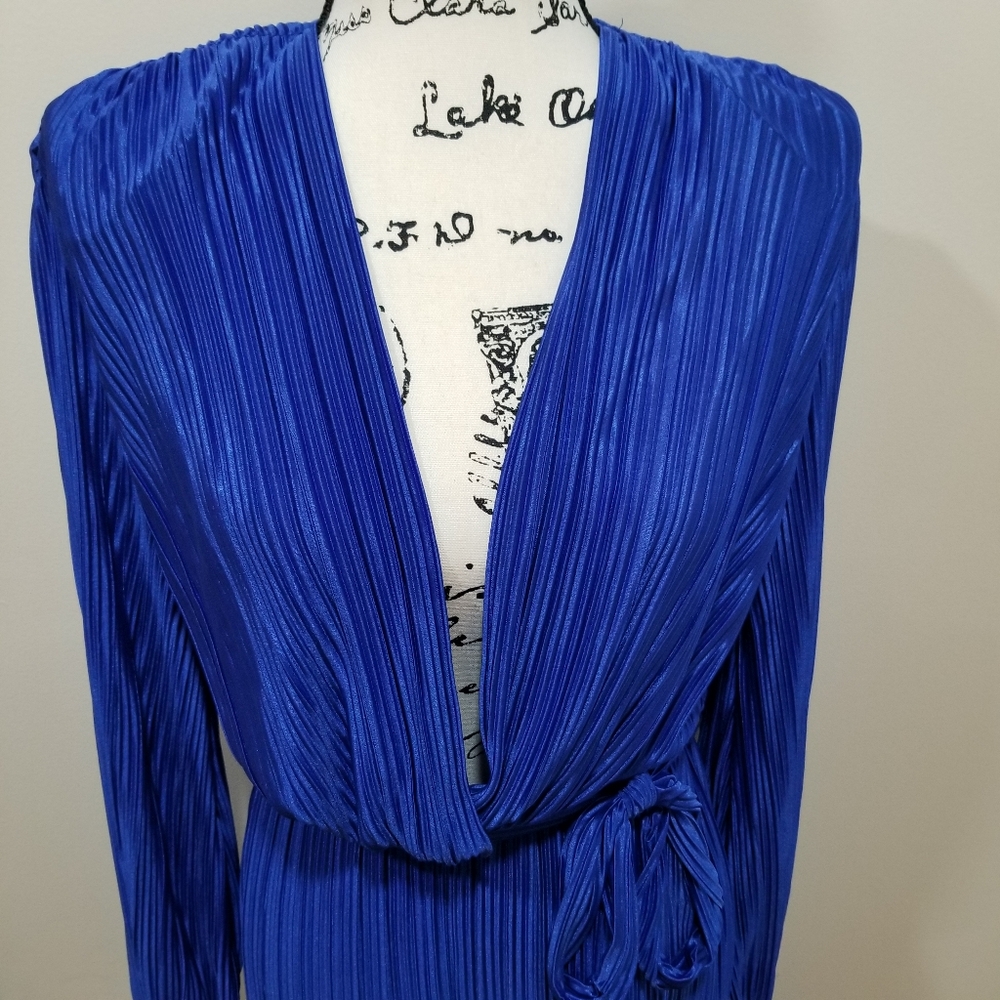 EMPRADA New!! Long Sleeve V Neck Jumpsuit, Royal Blue Color Size S. - Picture 7 of 14